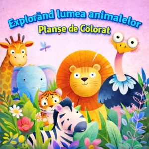 EXPLORAM LUMEA ANIMALELOR: Animale mari și mici - planse de colorat