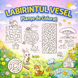 LABIRINTUL VESEL - planse de colorat